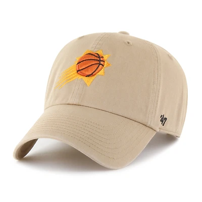 Men's '47  Khaki Phoenix Suns Logo Clean Up Adjustable Hat