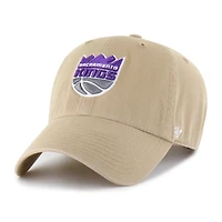 Men's '47  Khaki Sacramento Kings Logo Clean Up Adjustable Hat