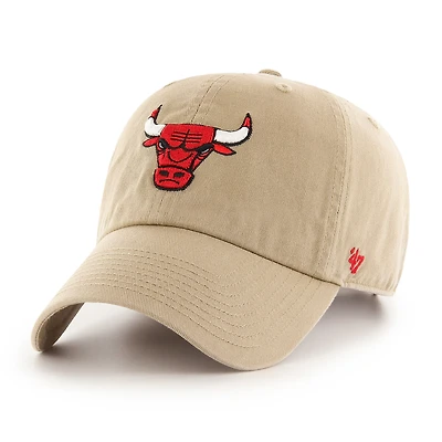 Men's '47  Khaki Chicago Bulls Logo Clean Up Adjustable Hat