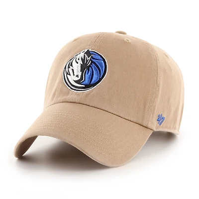 Men's '47  Khaki Dallas Mavericks Logo Clean Up Adjustable Hat
