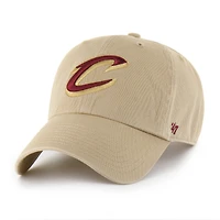 Men's '47  Khaki Cleveland Cavaliers Logo Clean Up Adjustable Hat