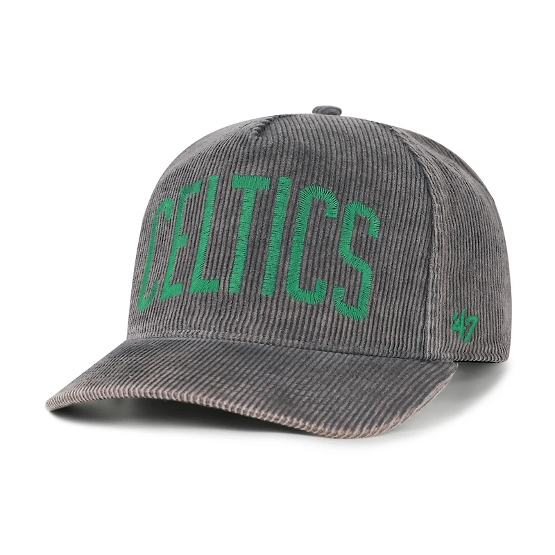Men's '47  Charcoal Boston Celtics Reclaim Snow Wash Corduroy Adjustable Hitch Hat