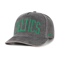 Men's '47  Charcoal Boston Celtics Reclaim Snow Wash Corduroy Adjustable Hitch Hat