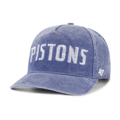 Men's '47  Blue Detroit Pistons Reclaim Snow Wash Corduroy Adjustable Hitch Hat
