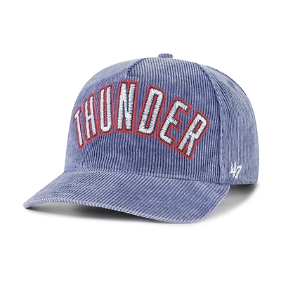 Men's '47  Blue Oklahoma City Thunder Reclaim Snow Wash Corduroy Adjustable Hitch Hat