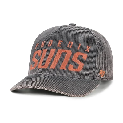 Men's '47  Charcoal Phoenix Suns Reclaim Snow Wash Corduroy Adjustable Hitch Hat