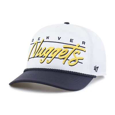 Men's '47  White Denver Nuggets brrr° Condor Two-Tone Hitch Rope Adjustable Hat