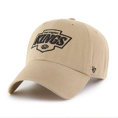 Men's '47  Khaki Los Angeles Kings Logo Clean Up Adjustable Hat