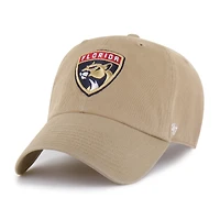 Men's '47  Khaki Florida Panthers Logo Clean Up Adjustable Hat