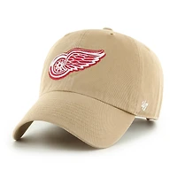 Men's '47  Khaki Detroit Red Wings Logo Clean Up Adjustable Hat