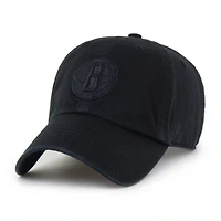 Men's '47  Brooklyn Nets Black on Black Clean Up Adjustable Hat