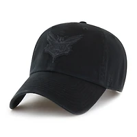 Men's '47  Charlotte Hornets Black on Black Clean Up Adjustable Hat
