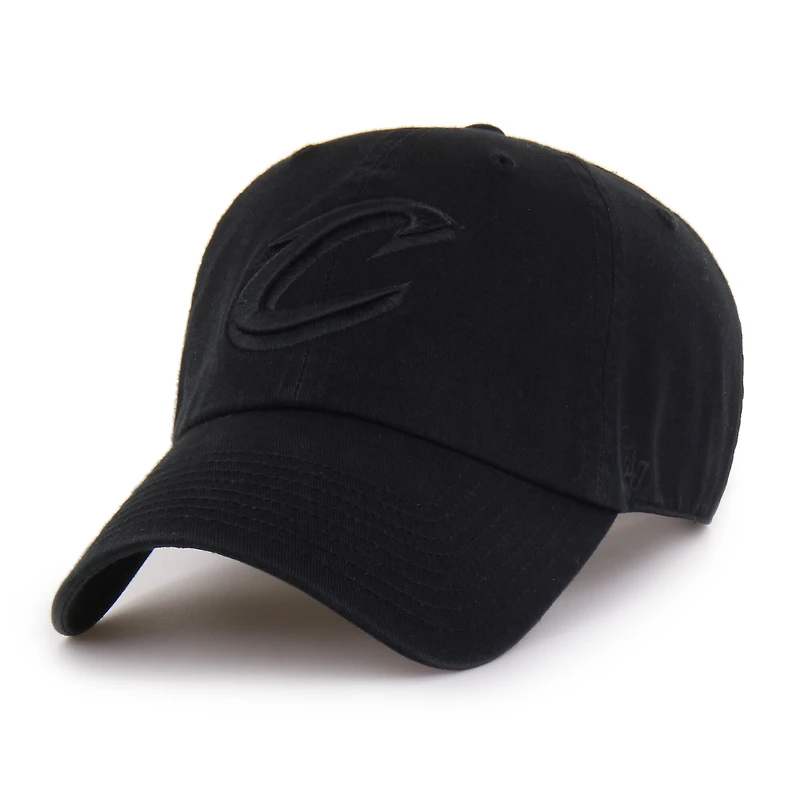Men's '47 Cleveland Cavaliers Black on Black Clean Up Adjustable Hat