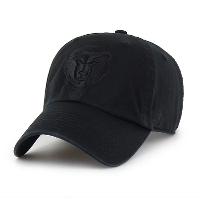 Men's '47  Memphis Grizzlies Black on Black Clean Up Adjustable Hat