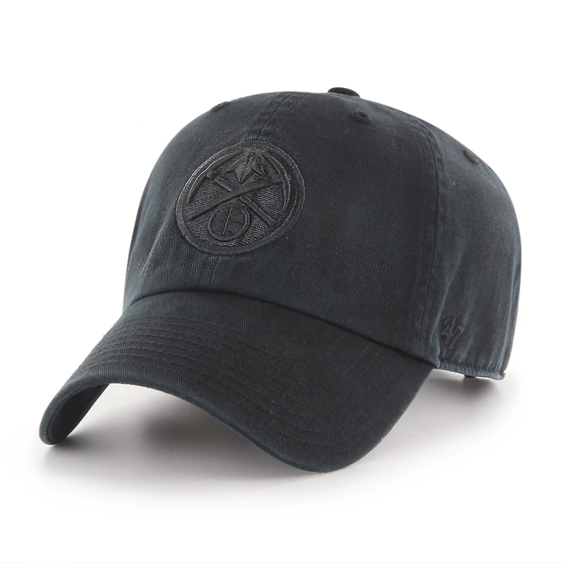 Men's '47  Denver Nuggets Black on Black Clean Up Adjustable Hat