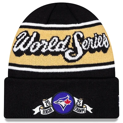 Men's New Era  Black Toronto Blue Jays 2025 American League Champions Locker Room Cuffed Knit Hat
