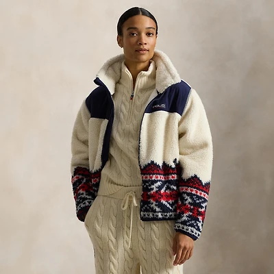Women's Polo Ralph Lauren Team USA Full-Zip High-Pile Fleece Jacket