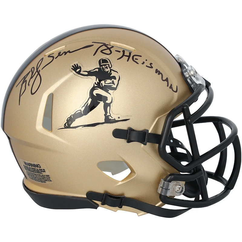 Billy Sims Oklahoma Sooners Autographed Gold Heisman Riddell Speed Mini Helmet with "78 Heisman" Inscription