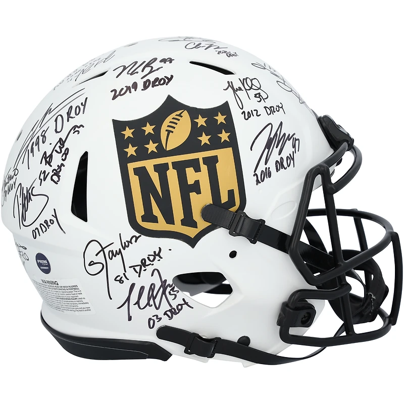 NFL Defensive & Offensive Players of the Year Autographed Riddell NFL Shield Speed Authentic Helmet with 29 Signatures & Multiple Inscriptions