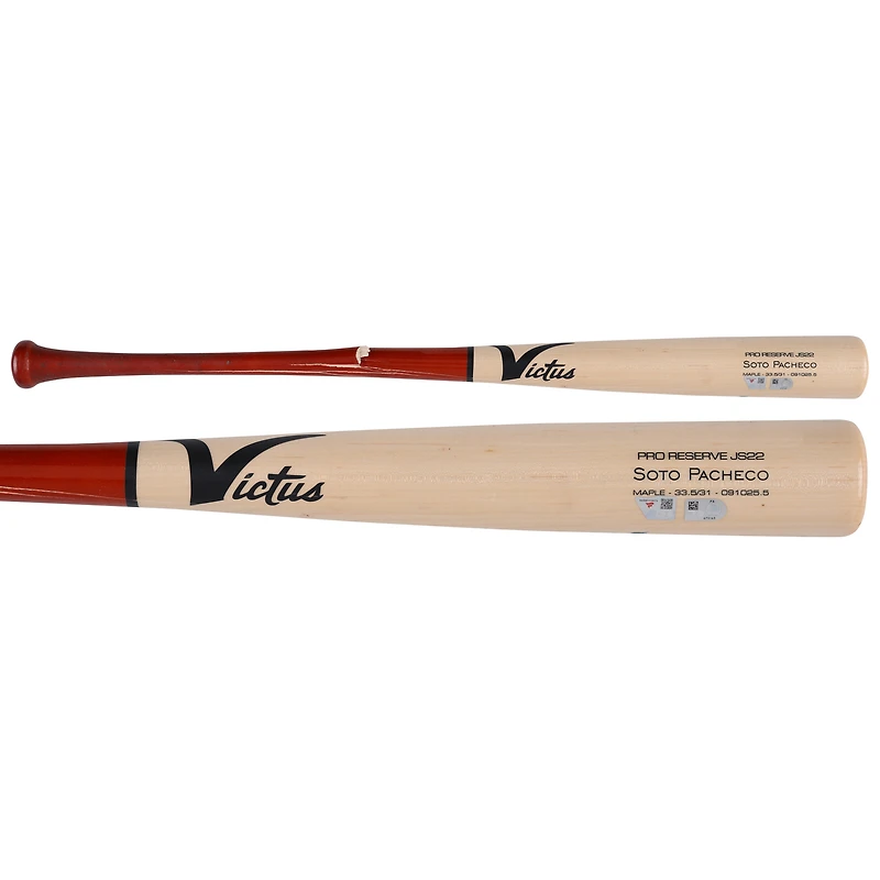 Juan Soto New York Mets Game-Used Tan/Red Victus Broken Bat vs. Philadelphia Phillies on September 10, 2025