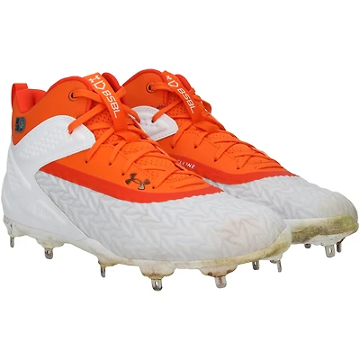 Juan Soto New York Mets Game-Used White/Orange Under Armour Cleats vs. Arizona Diamondbacks on May 1, 2025