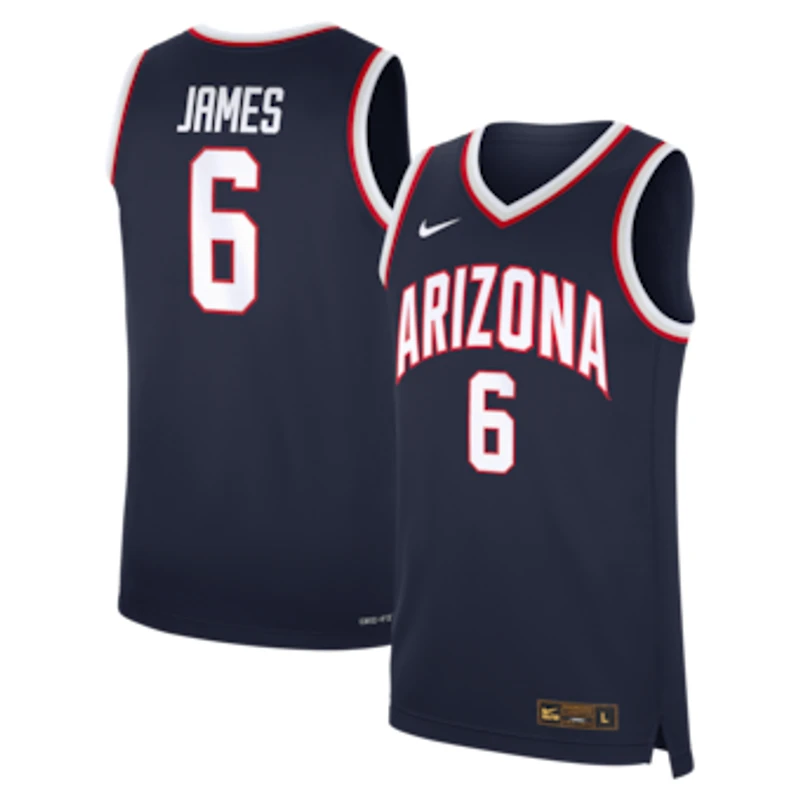Men's Nike Bryce James Navy Arizona Wildcats Team Replica Basketball Jersey