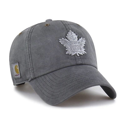 Men's Carhartt x '47  Charcoal Toronto Maple Leafs Clean Up Adjustable Hat