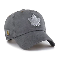 Men's Carhartt x '47  Charcoal Toronto Maple Leafs Clean Up Adjustable Hat