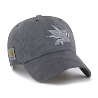 Men's Carhartt x '47  Charcoal San Jose Sharks Clean Up Adjustable Hat