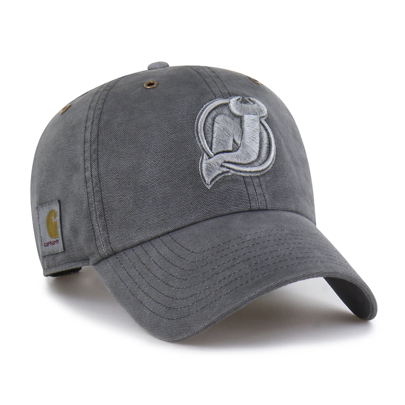 Men's Carhartt x '47  Charcoal New Jersey Devils Clean Up Adjustable Hat