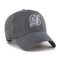 Men's Carhartt x '47  Charcoal New Jersey Devils Clean Up Adjustable Hat