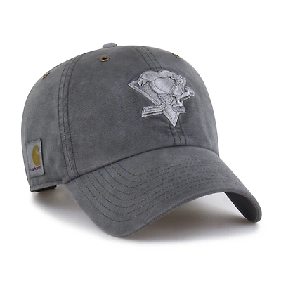 Men's Carhartt x '47  Charcoal Pittsburgh Penguins Clean Up Adjustable Hat