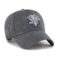 Men's Carhartt x '47  Charcoal Pittsburgh Penguins Clean Up Adjustable Hat