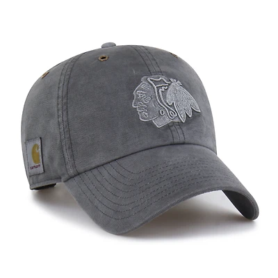 Men's Carhartt x '47  Charcoal Chicago Blackhawks Clean Up Adjustable Hat