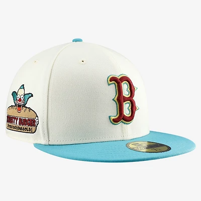 Men's New Era x Simpsons White Boston Red Sox Local 59FIFTY Fitted Hat