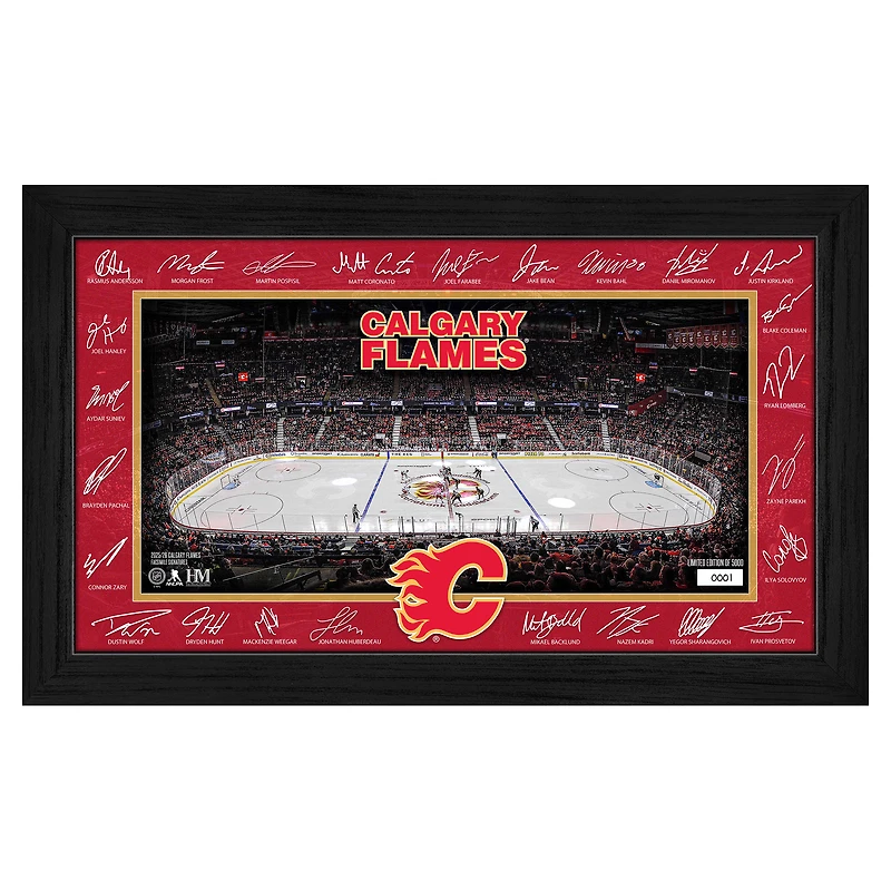 Highland Mint  Calgary Flames Limited Edition 2025 Facsimile Signature Rink Framed Photograph
