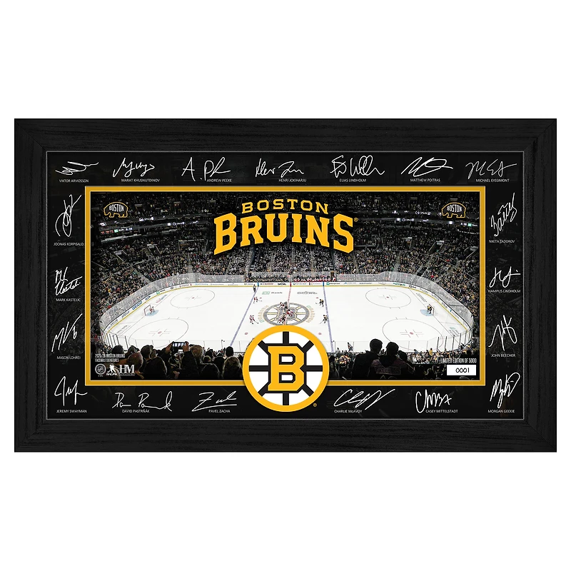 Highland Mint  Boston Bruins Limited Edition 2025 Facsimile Signature Rink Framed Photograph