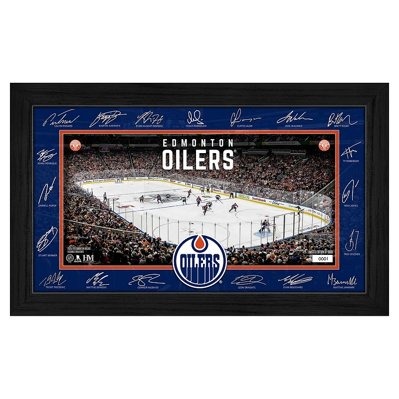 Highland Mint  Edmonton Oilers Limited Edition 2025 Facsimile Signature Rink Framed Photograph