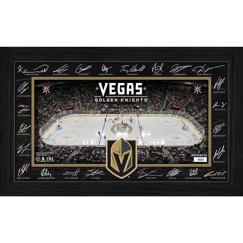 Highland Mint Vegas Golden Knights Limited Edition 2025 Facsimile Signature Rink Framed Photograph