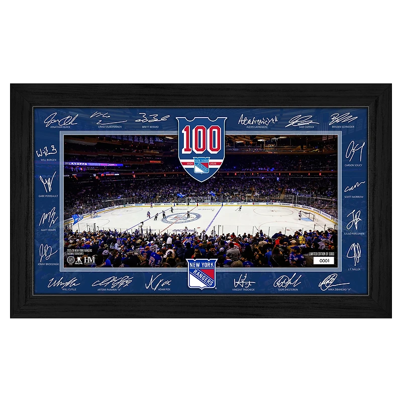 Highland Mint  New York Rangers Limited Edition 2025 Facsimile Signature Rink Framed Photograph