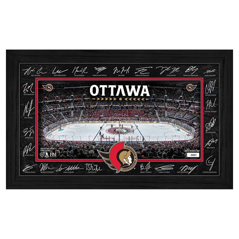 Highland Mint  Ottawa Senators Limited Edition 2025 Facsimile Signature Rink Framed Photograph
