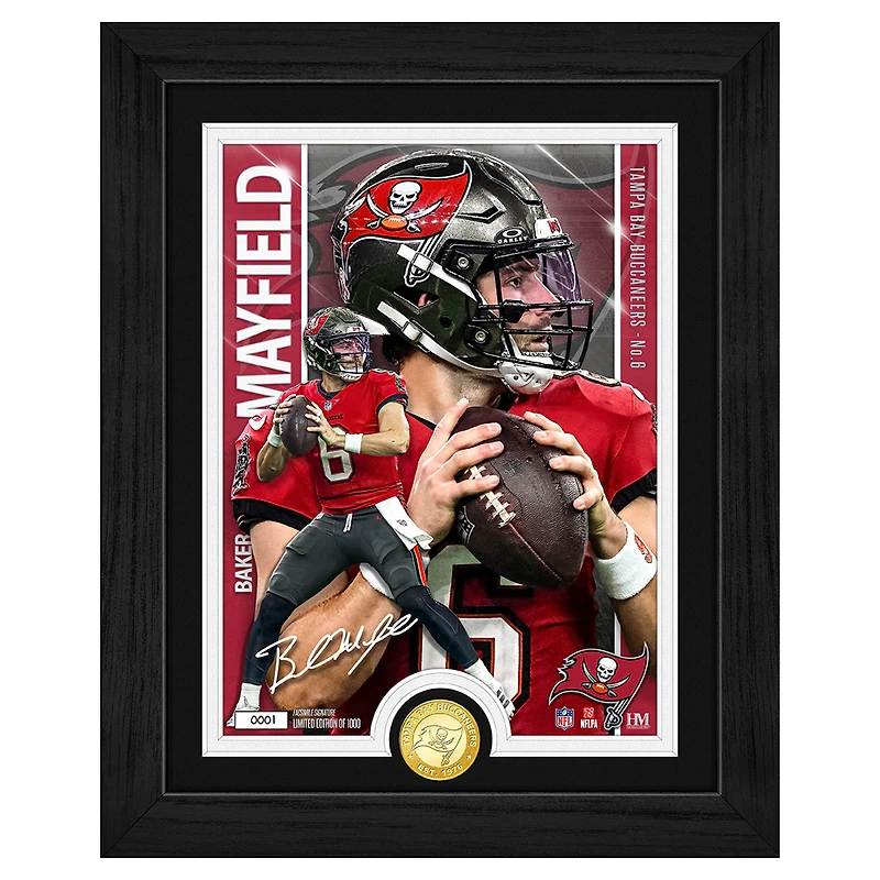 Highland Mint Baker Mayfield Tampa Bay Buccaneers Limited Edition Artist Proof Bronze Coin Photo Mint