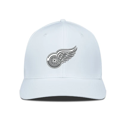 Men's Levelwear White Detroit Red Wings Rise Slate & Snow Structured Flex Hat