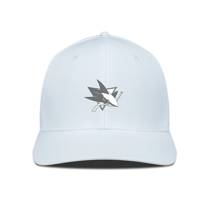 Men's Levelwear White San Jose Sharks Rise Slate & Snow Structured Flex Hat