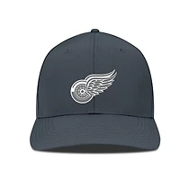 Men's Levelwear Charcoal Detroit Red Wings Rise Slate & Snow Structured Flex Hat