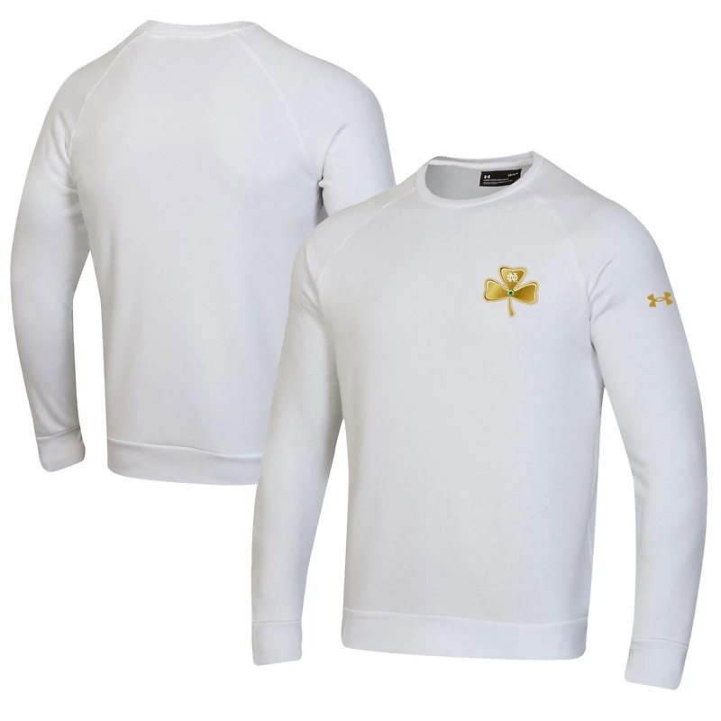 Men's Under Armour White Notre Dame Fighting Irish Shillelagh Rival Fleece Sweatshirt