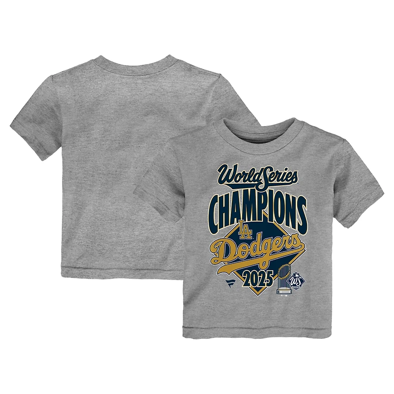 Toddler Fanatics  Heather Gray Los Angeles Dodgers 2025 World Series Champions Locker Room Replica T-Shirt