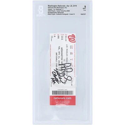 Albert Pujols Los Angeles Angels Autographed Career HR 500 Beckett Fanatics Witnessed Authenticated / Ticket from April 22