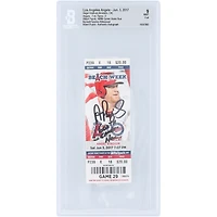 Albert Pujols Los Angeles Angels Autographed Career HR 600 Beckett Fanatics Witnessed Authenticated Mint 9 Ticket from June 3, 2017 with "600th Career HR" Inscription