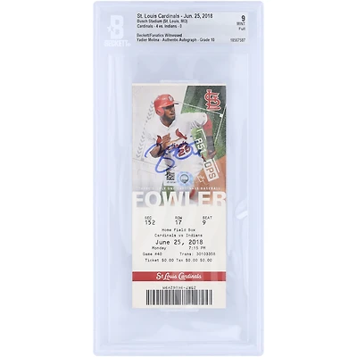 Yadier Molina St. Louis Cardinals Autographed Beckett Fanatics Witnessed Authenticated 9/10 Ticket from June 25, 2018